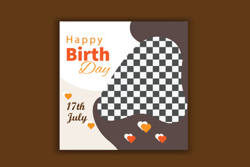birthday social media birthday banner design template