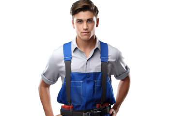 The Contemplative Craftsman on White or PNG Transparent Background.