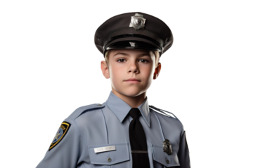 The Brave Little Officer Protecting the Town on White or PNG Transparent Background.