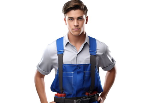 The Contemplative Craftsman on White or PNG Transparent Background.