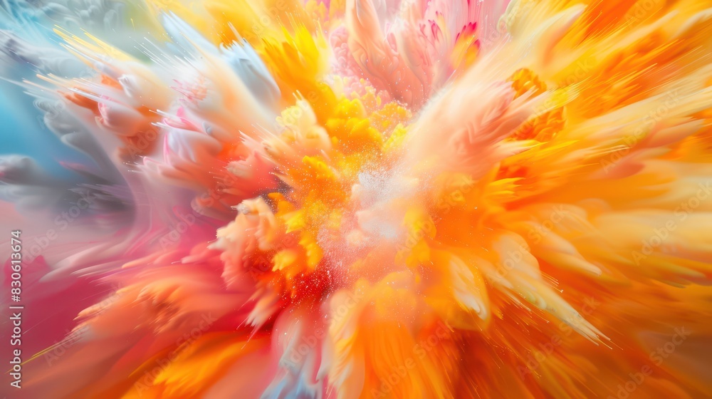 Aufkleber ecstatic ecstasy: capture a composition of frenetic lines and explosive bursts of color, conveying t