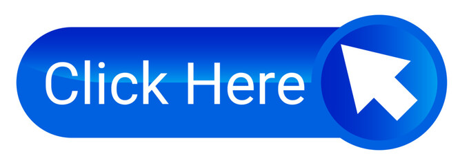3d Blue Click Here Web Button, UI App Button. Vector Illustrations.