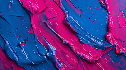Digital art in magenta and royal blue creating the illusion of thick, vibrant oil paint,