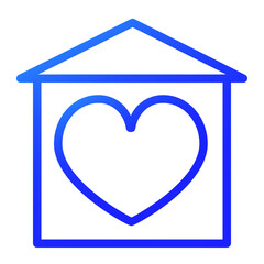 heart house blue color style