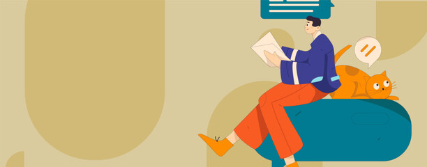 Virtual characters social communication concept business flat vector hand drawn illustration
