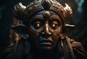 Ancient mask of the dark forgotten god