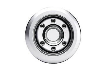 Shimmering Elegance: A Chrome Plate on a White Canvas on White or PNG Transparent Background.