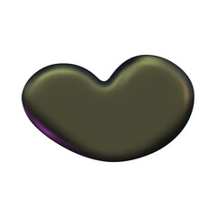 3d abstract y2k shape black isolated. Metal chrome black playful element for design. 3d y2k doodle memphis shape. Vector cartoon illustration