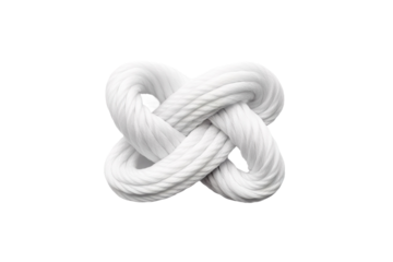 Ethereal Dance of the Ivory Knot on White or PNG Transparent Background.