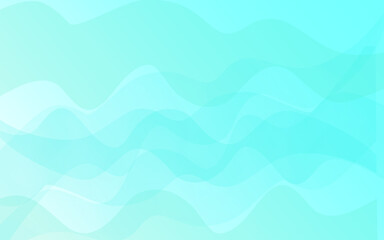 Abstract gradient green and blue background forms waves in the water