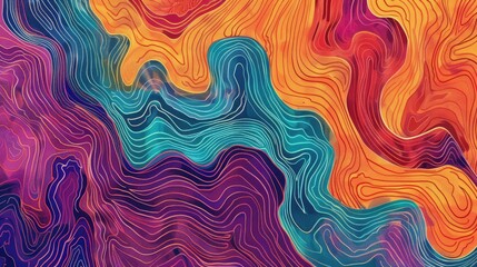 Obraz premium Vibrant line sketches on a vivid background Abstract lines backdrop Pattern line fabric decoration