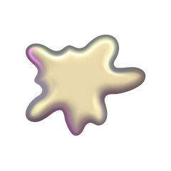 Obraz premium Chrome 3d silver metal element. Silver and pink holographic shape. 3d chrome vector for futuristic and 90s design