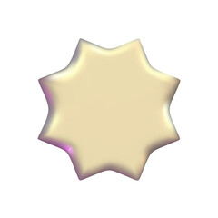 Chrome 3d silver metal element. Silver and pink holographic shape. 3d chrome vector for futuristic and 90s design