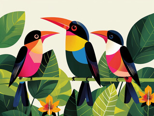 Birds background illustration