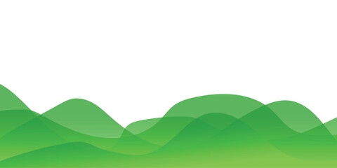 Obraz premium Abstract green waves background. Modern green wave line composition with copy space for design. Vector illustration