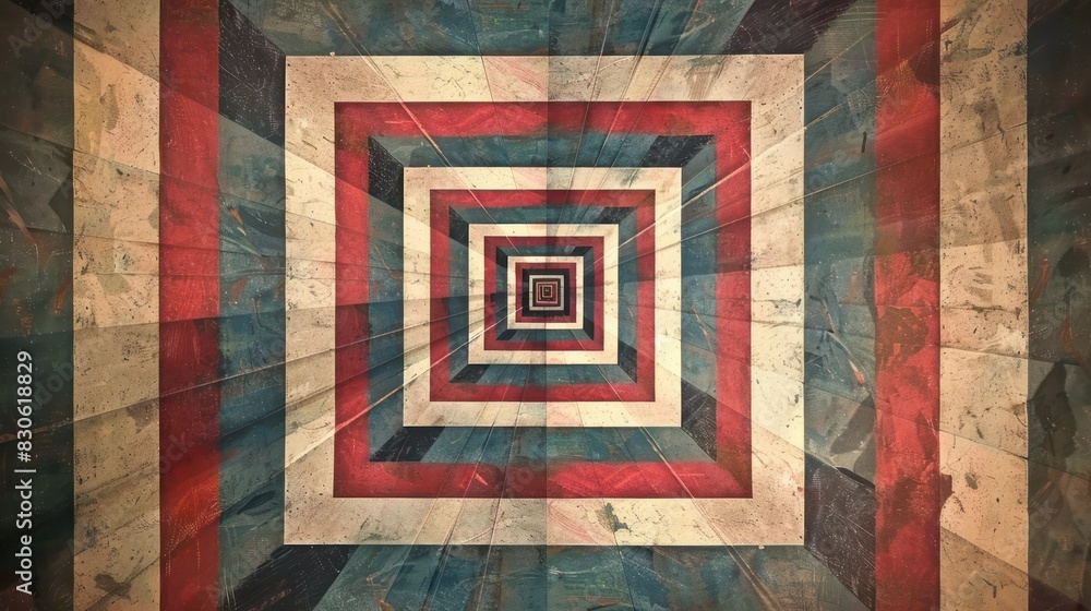 Poster spiraling squares: capture a series of spiraling squares arranged in a mesmerizing pattern, creating