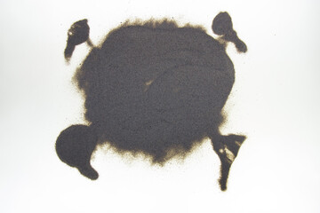brown sand on white background