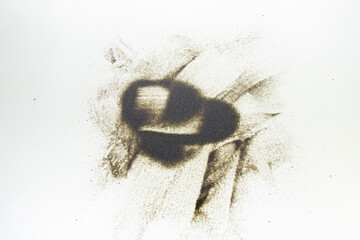 brown sand on white background