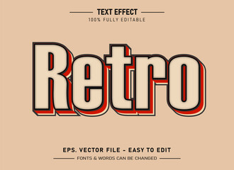 Retro vintage editable text effect 70s and 80s text style