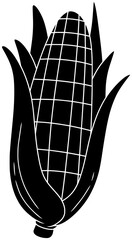 corn illustration food silhouette mexican logo tree icon stick outline snack cob hot leaves leaf fried yellow roasted grilled shape mayo corncob street for vector graphic background