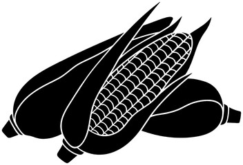 corn illustration food silhouette mexican logo tree icon stick outline snack cob hot leaves leaf fried yellow roasted grilled shape mayo corncob street for vector graphic background