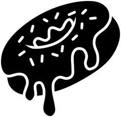 food illustration chocolate silhouette bakery logo doughnut icon indonesia outline dessert cream donut sugar cake biscuit vanilla snack breakfast shape background nut glaze for vector graphic