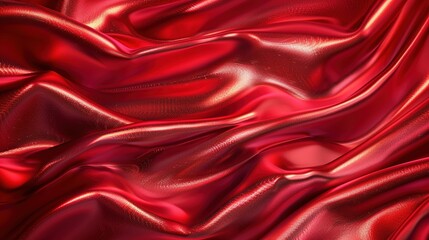 Glamorous red abstract background inspired by the texture of satin waves, ideal for elegant wallpaper