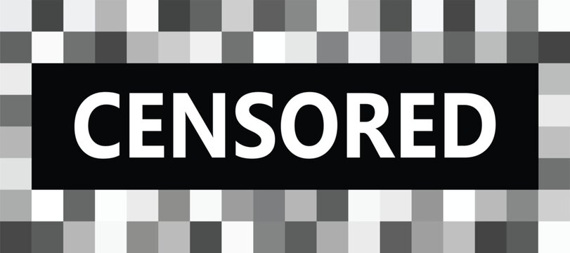 Censor pixel sign bar icon. Censorship square sign. Censor blur checkered texture symbol. Flat style.