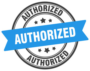 authorized stamp. authorized label on transparent background. round sign