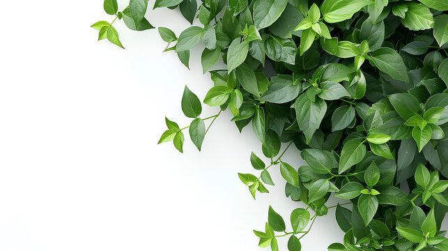 Top view of Trailing lily creeper tree on white background