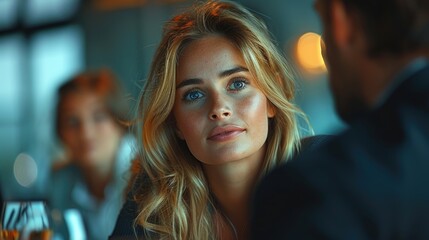 Obraz premium Photorealistic Composition Highlights Engaged Team Collaboration