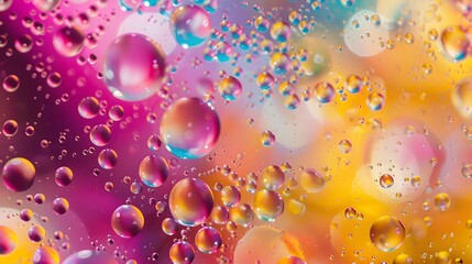 Vibrant Oil and Water Abstract with Rainbow Colors