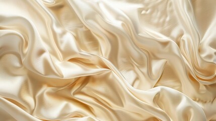 Obraz premium Glamorous white gold abstract background inspired by the texture of satin waves, ideal for elegant wallpaper