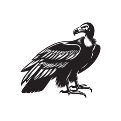 Grand Soar: Black Vector Silhouette of a Condor, Master of the Skies in Majestic Flight.- Condor Vector - Condor Illustration.