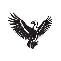 Fototapeta premium Grand Soar: Black Vector Silhouette of a Condor, Master of the Skies in Majestic Flight.- Condor Vector - Condor Illustration.