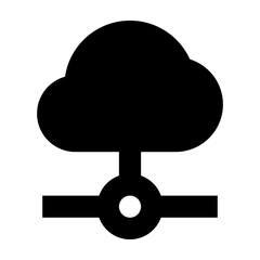 cloud data connection solid icon for ui