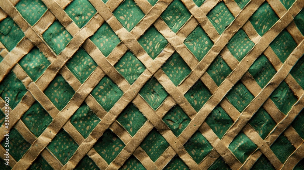 Poster texture background of cardboard package with a green pattern
