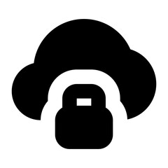 Obraz premium cloud lock solid icon for ui
