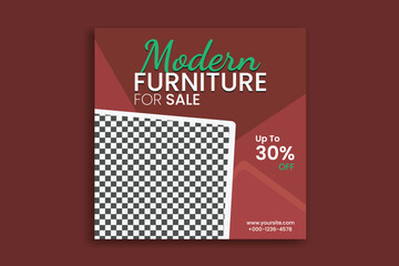 Furniture social media post Furniture banner design template