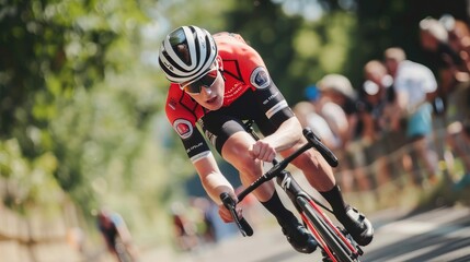 Professional road bicycle racer in action .AI GENERATION