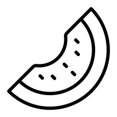Water Melon Vector Line Icon Design