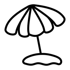 Umbrella Vector Line Icon Design
