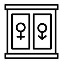 Bathroom Vector Line Icon Design