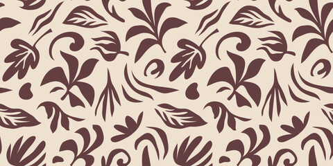 Hand drawn minimal abstract organic shapes pattern. Collage contemporary print. Fashionable template for design.