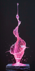 Dynamic Pink Liquid Splash on Black Background