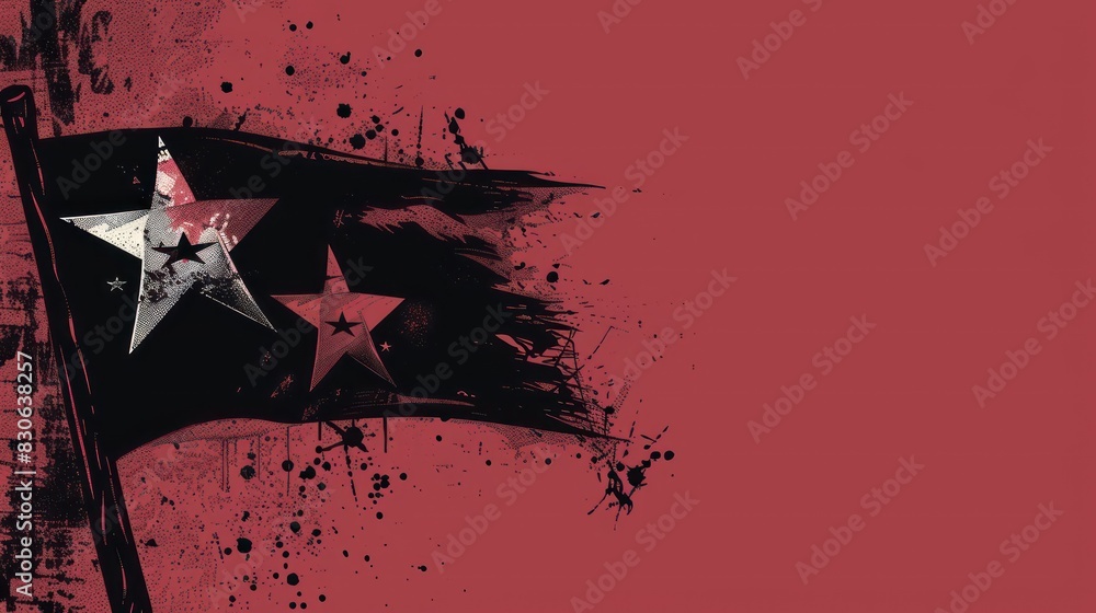 Poster a minimalist design of the juneteenth flag against a solid background with room for a quote.