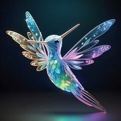 Obraz premium blue and green hummingbird