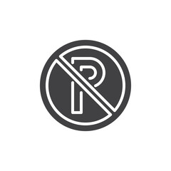 No Parking roadsign vector icon