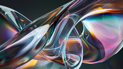 Abstract glass sculpture with intricate reflections, close up, modern elegance, futuristic, Multilayer, dark gradient backdrop