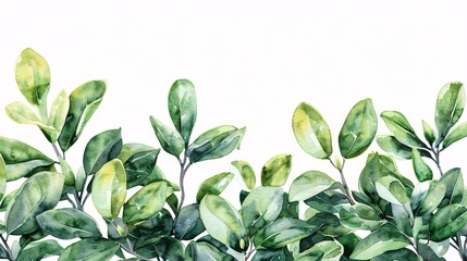 Watercolor illustration of vibrant green bushes for garden and landscape designs.
